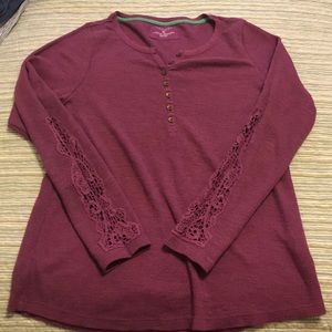 Sonoma Life & Style Long Sleeve Thermal Henley